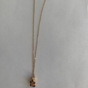 gold chain panda bear necklace